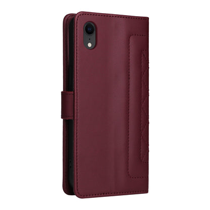 iPhone XR Diamond Lattice Leather Flip Phone Case - Durable and Convenient Holder with Precision Cutouts