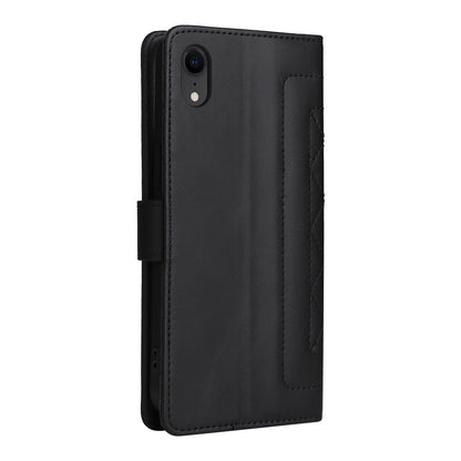 iPhone XR Diamond Lattice Leather Flip Phone Case - Durable and Convenient Holder with Precision Cutouts
