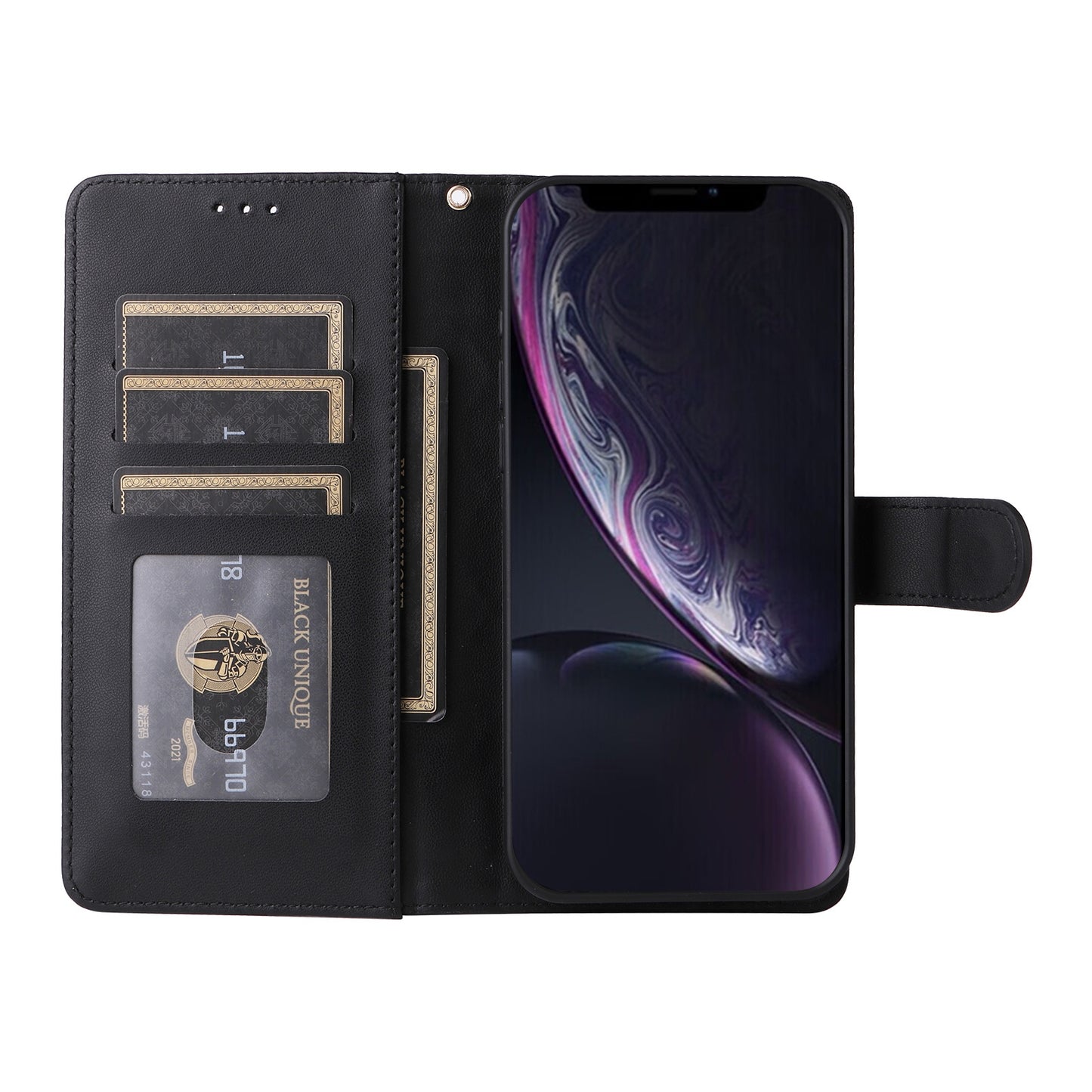 iPhone XR Diamond Lattice Leather Flip Phone Case - Durable and Convenient Holder with Precision Cutouts