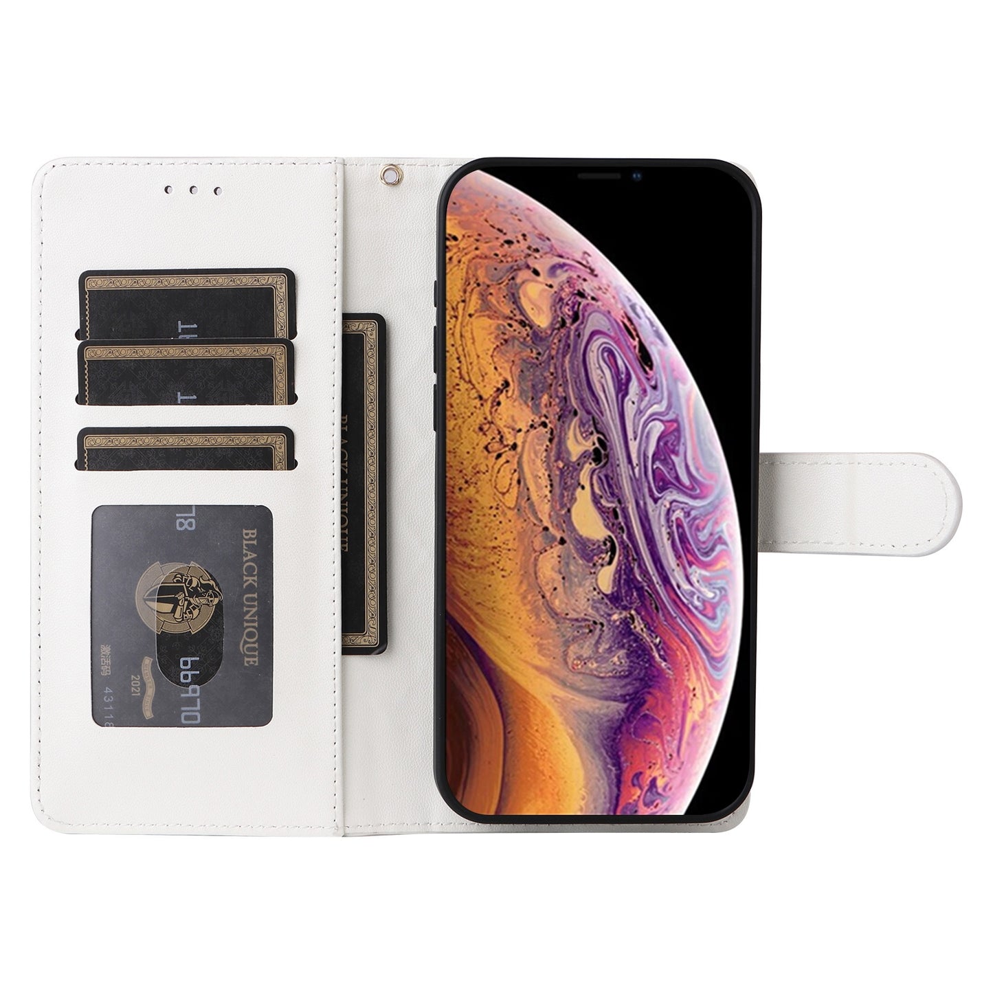 iPhone XS / X Diamond Lattice Leather Flip Phone Case - Durable and Convenient Holder with Precision Cutouts