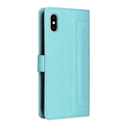 iPhone XS / X Diamond Lattice Leather Flip Phone Case - Durable and Convenient Holder with Precision Cutouts