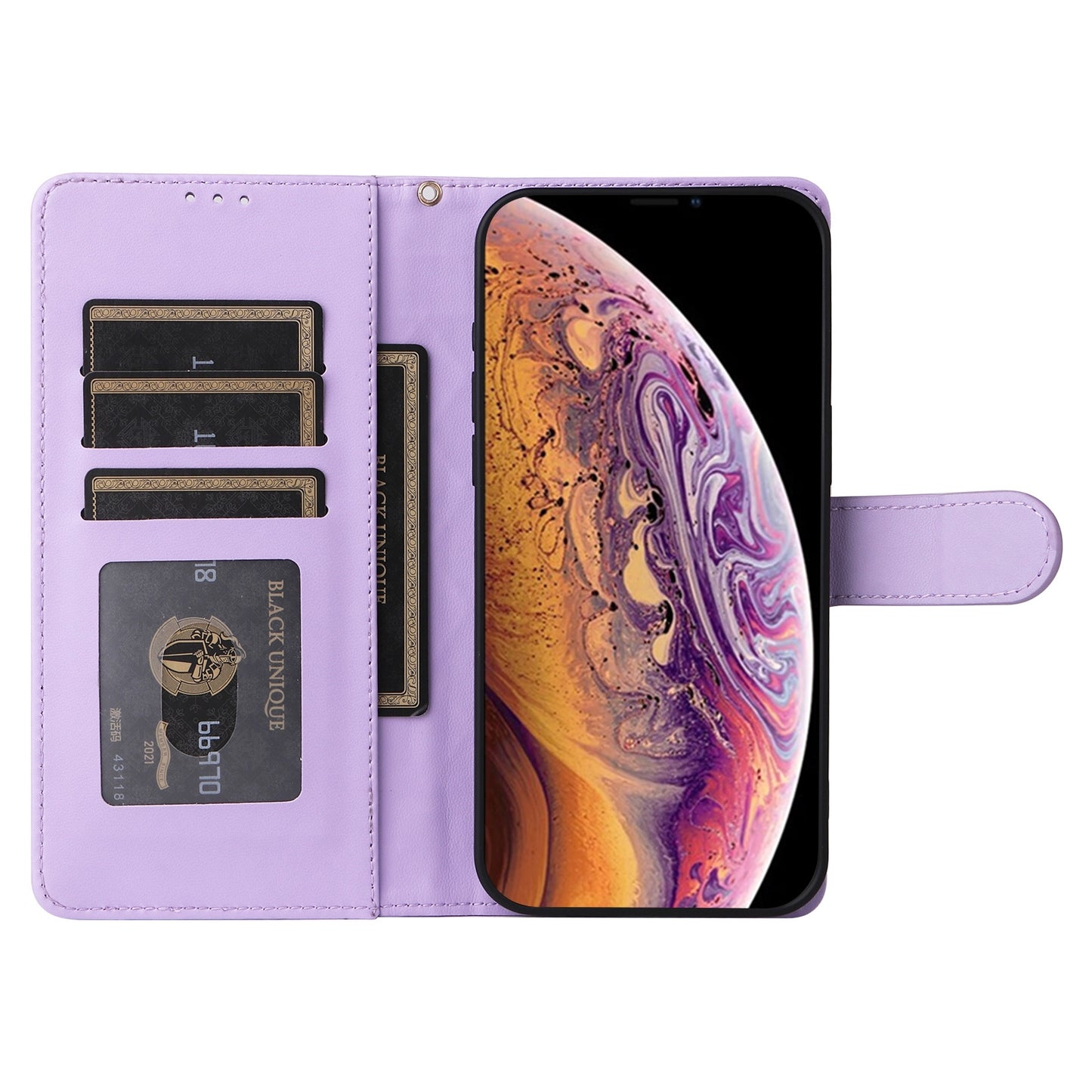 iPhone XS / X Diamond Lattice Leather Flip Phone Case - Durable and Convenient Holder with Precision Cutouts