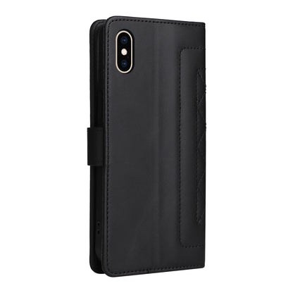 iPhone XS / X Diamond Lattice Leather Flip Phone Case - Durable and Convenient Holder with Precision Cutouts
