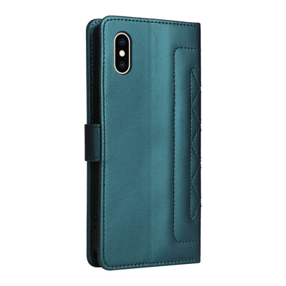 iPhone XS / X Diamond Lattice Leather Flip Phone Case - Durable and Convenient Holder with Precision Cutouts