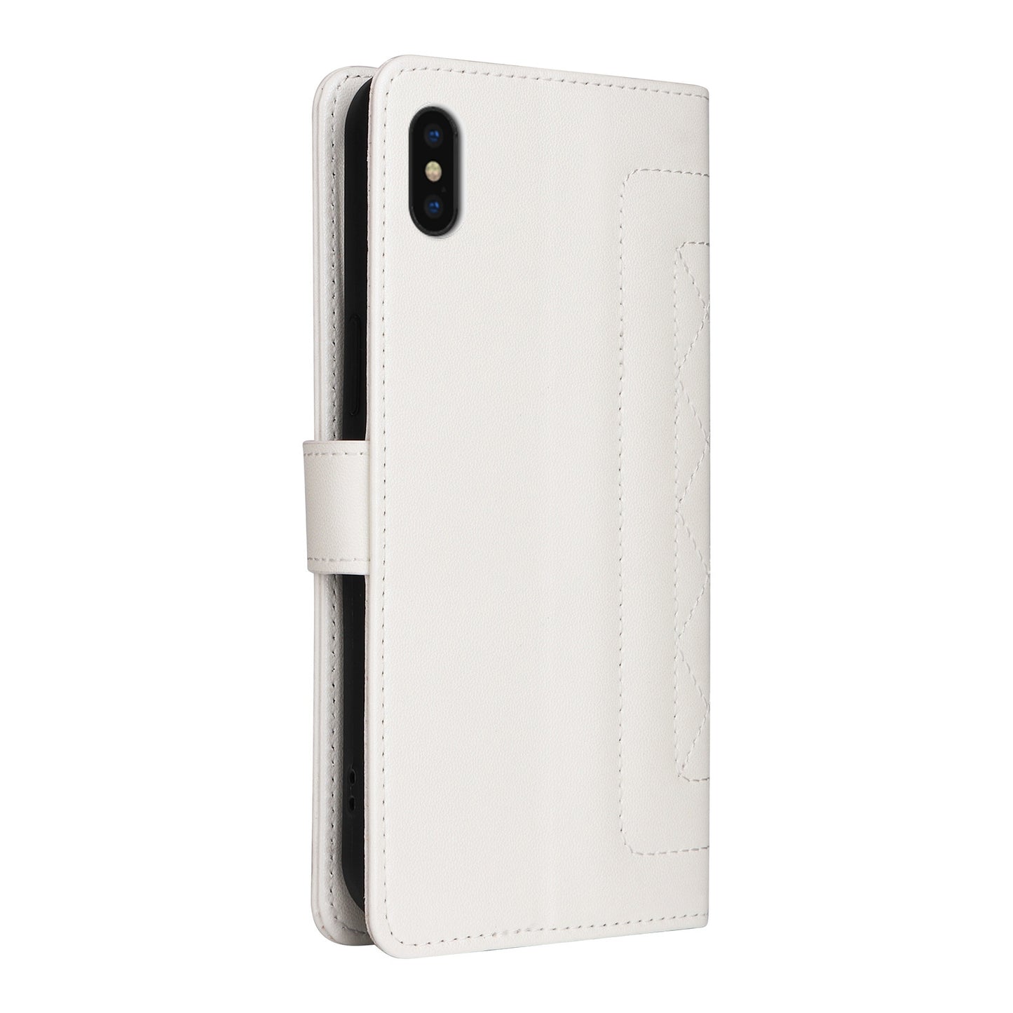 iPhone XS Max Diamond Lattice Leather Flip Phone Case - Durable and Convenient Holder with Precision Cutouts