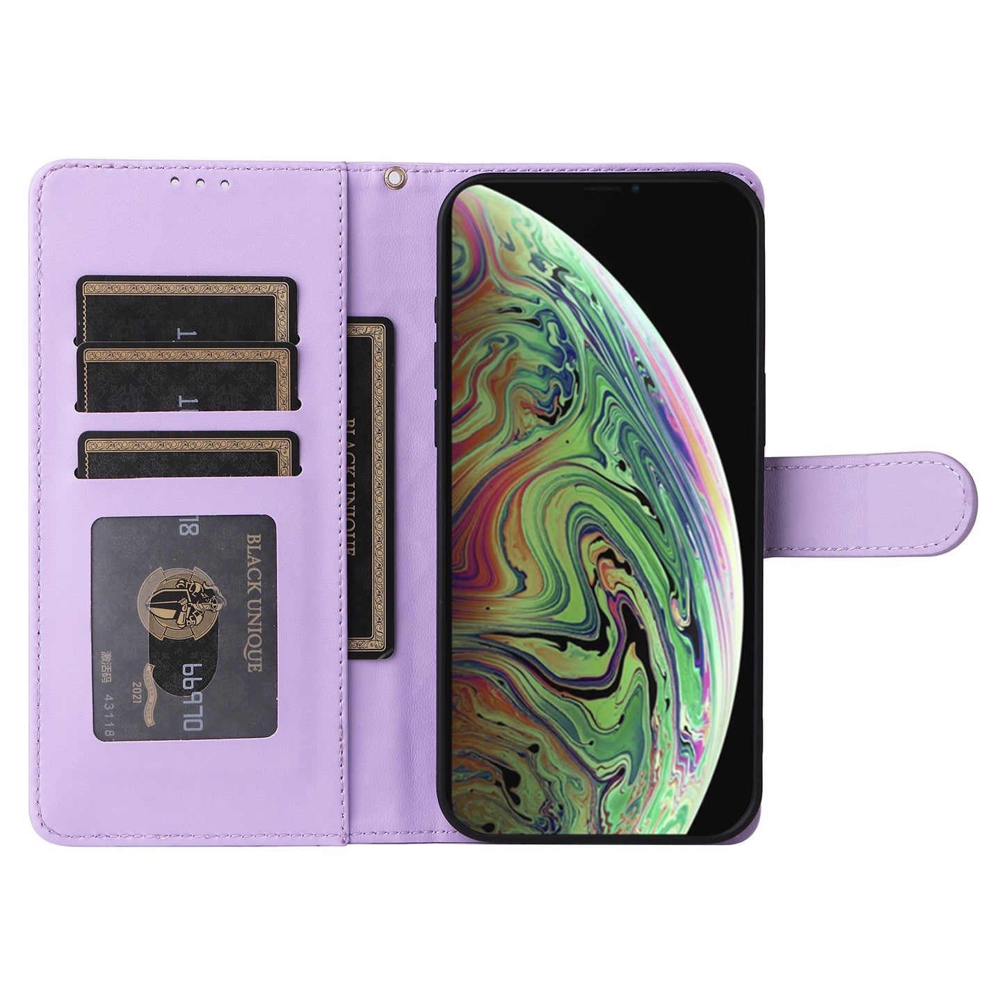 iPhone XS Max Diamond Lattice Leather Flip Phone Case - Durable and Convenient Holder with Precision Cutouts