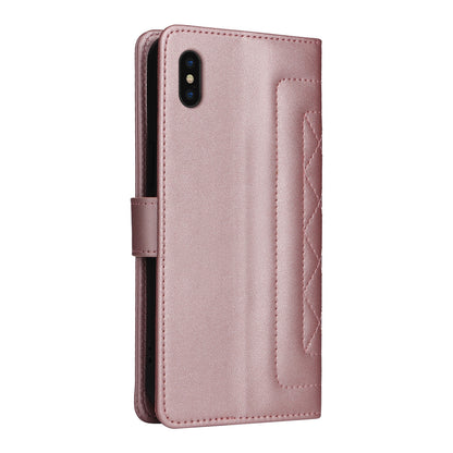 iPhone XS Max Diamond Lattice Leather Flip Phone Case - Durable and Convenient Holder with Precision Cutouts