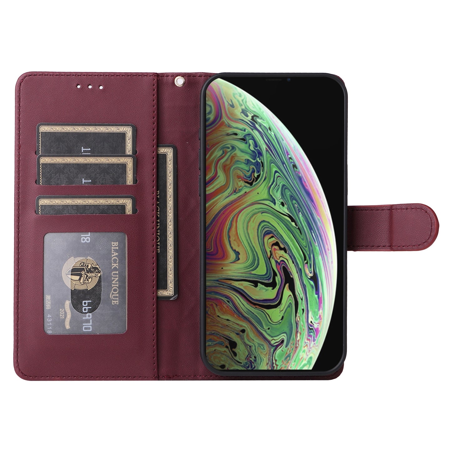 iPhone XS Max Diamond Lattice Leather Flip Phone Case - Durable and Convenient Holder with Precision Cutouts