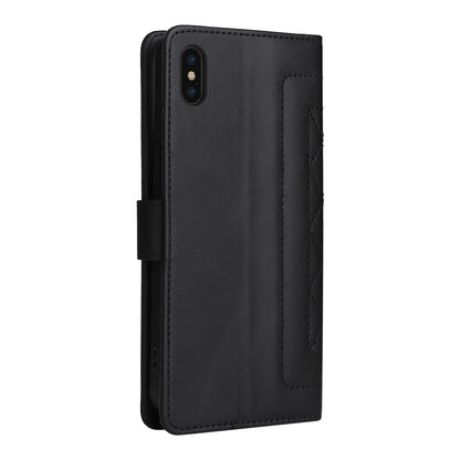 iPhone XS Max Diamond Lattice Leather Flip Phone Case - Durable and Convenient Holder with Precision Cutouts