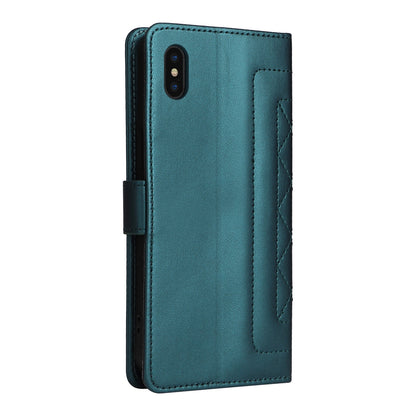 iPhone XS Max Diamond Lattice Leather Flip Phone Case - Durable and Convenient Holder with Precision Cutouts