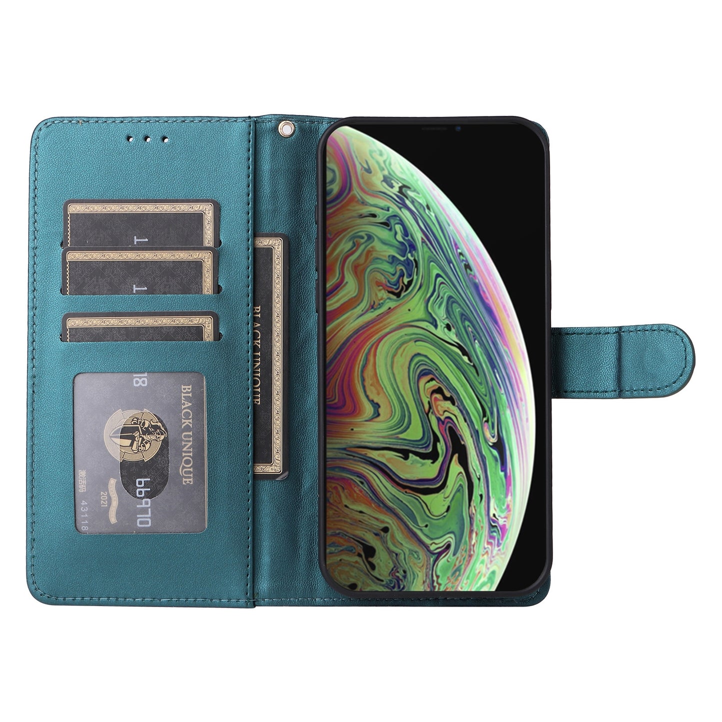 iPhone XS Max Diamond Lattice Leather Flip Phone Case - Durable and Convenient Holder with Precision Cutouts