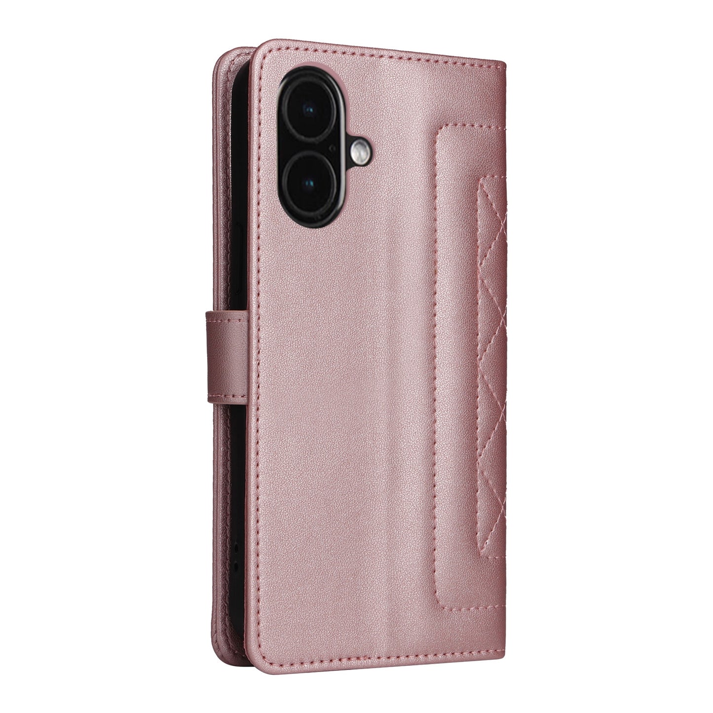 iPhone 16 Diamond Lattice Leather Flip Phone Case - Durable and Convenient Holder with Precision Cutouts