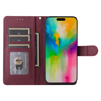 iPhone 16 Pro Max Diamond Lattice Leather Flip Phone Case - Durable and Convenient Holder with Precision Cutouts