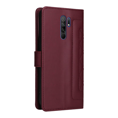 Xiaomi Redmi 9 Diamond Lattice Leather Flip Phone Case - Durable and Convenient Holder with Precision Cutouts
