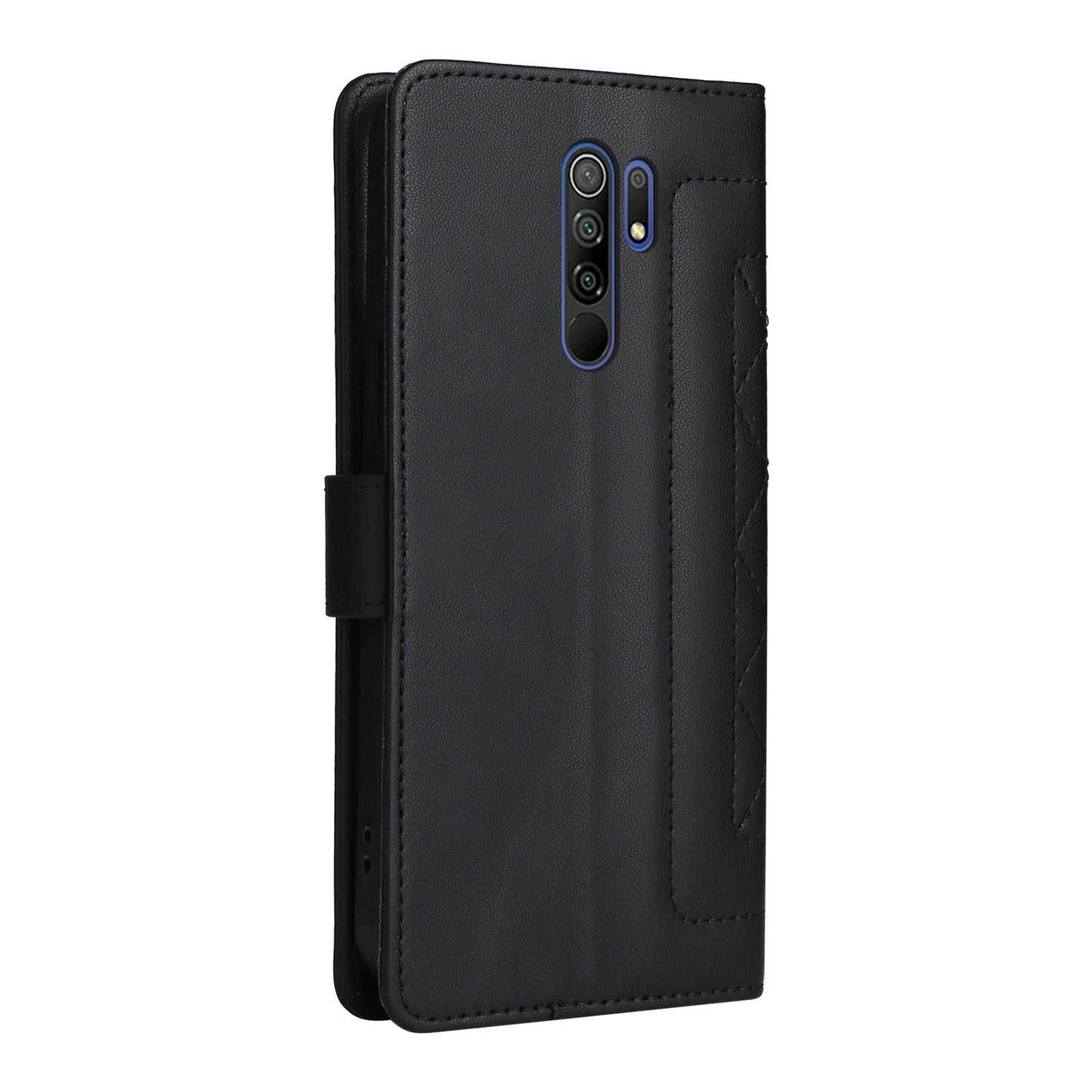 Xiaomi Redmi 9 Diamond Lattice Leather Flip Phone Case - Durable and Convenient Holder with Precision Cutouts