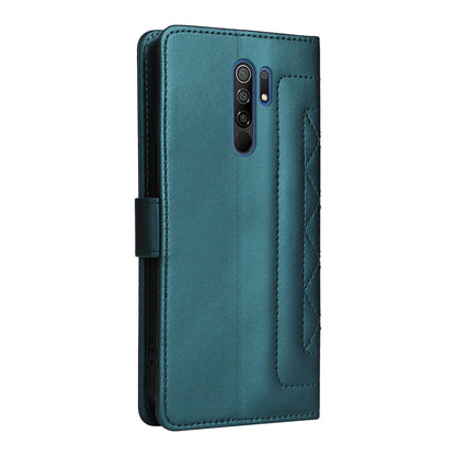 Xiaomi Redmi 9 Diamond Lattice Leather Flip Phone Case - Durable and Convenient Holder with Precision Cutouts