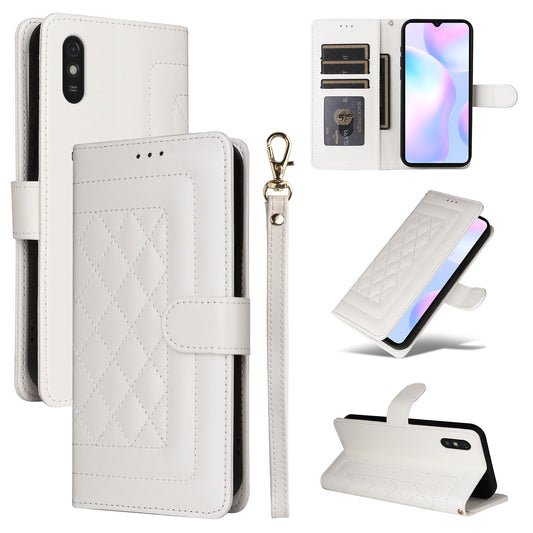 Xiaomi Redmi 9a Diamond Lattice Leather Flip Phone Case - Durable and Convenient Holder with Precision Cutouts