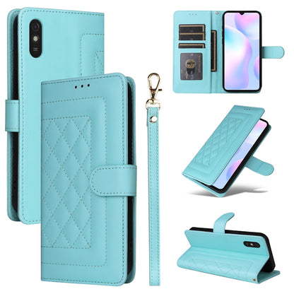 Xiaomi Redmi 9a Diamond Lattice Leather Flip Phone Case - Durable and Convenient Holder with Precision Cutouts