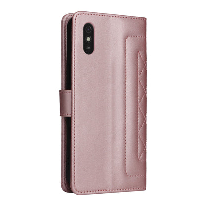 Xiaomi Redmi 9a Diamond Lattice Leather Flip Phone Case - Durable and Convenient Holder with Precision Cutouts