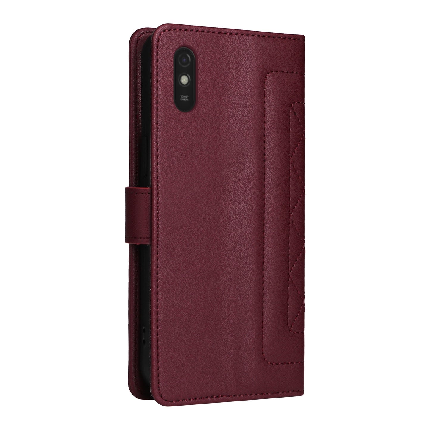 Xiaomi Redmi 9a Diamond Lattice Leather Flip Phone Case - Durable and Convenient Holder with Precision Cutouts