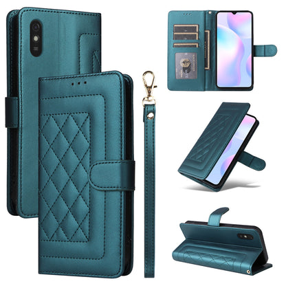 Xiaomi Redmi 9a Diamond Lattice Leather Flip Phone Case - Durable and Convenient Holder with Precision Cutouts