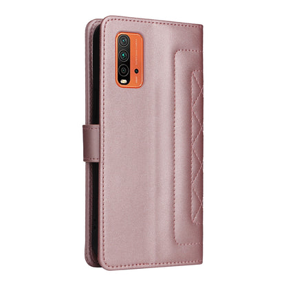 Xiaomi Redmi 9T Diamond Lattice Leather Flip Phone Case - Durable and Convenient Holder with Precision Cutouts