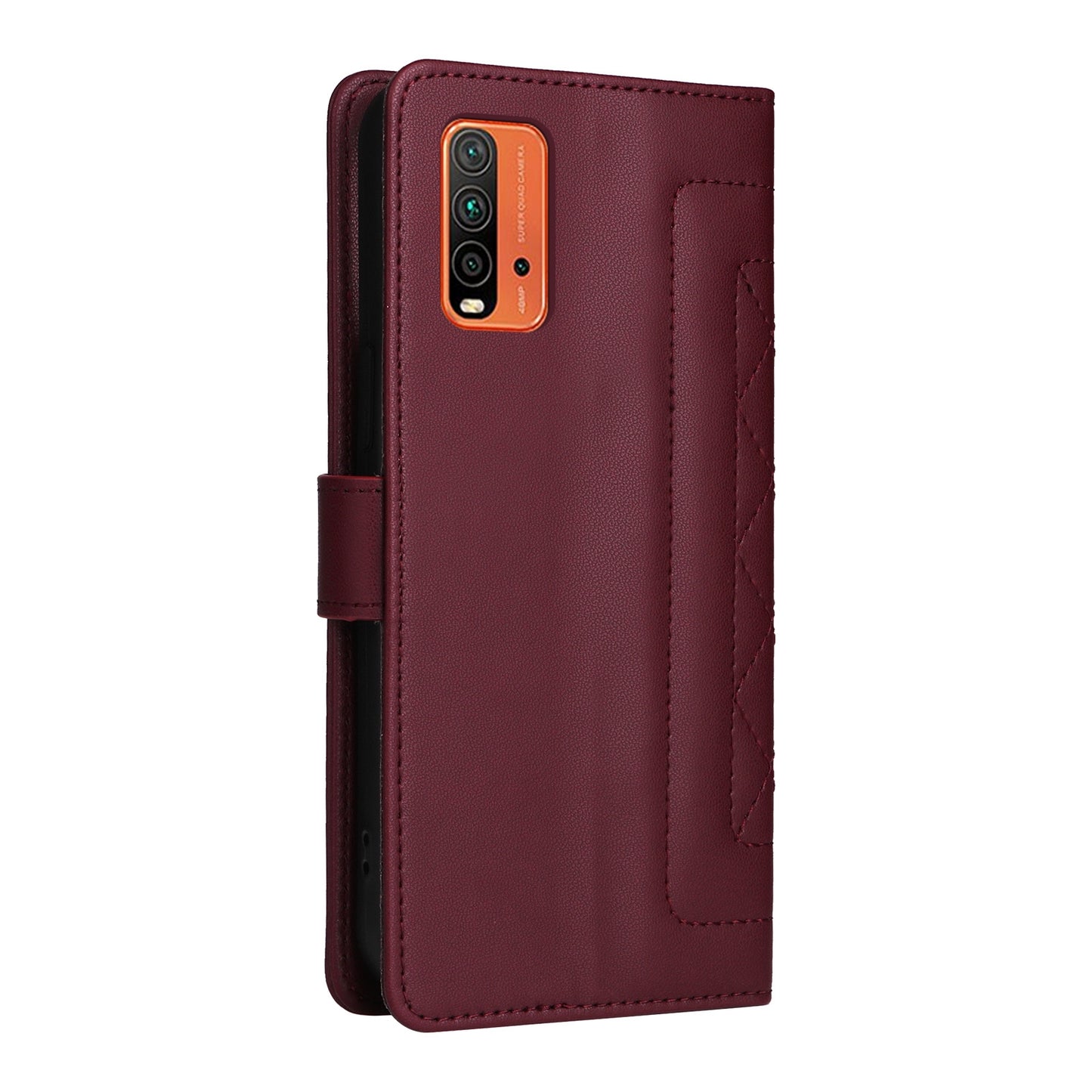 Xiaomi Redmi 9T Diamond Lattice Leather Flip Phone Case - Durable and Convenient Holder with Precision Cutouts