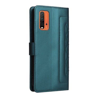Xiaomi Redmi 9T Diamond Lattice Leather Flip Phone Case - Durable and Convenient Holder with Precision Cutouts