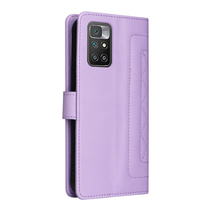 Xiaomi Redmi 10 Diamond Lattice Leather Flip Phone Case - Durable and Convenient Holder with Precision Cutouts