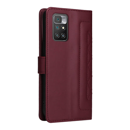 Xiaomi Redmi 10 Diamond Lattice Leather Flip Phone Case - Durable and Convenient Holder with Precision Cutouts