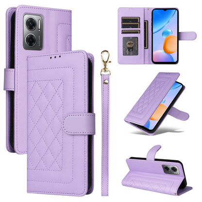Xiaomi Redmi 10 5G Diamond Lattice Leather Flip Phone Case - Durable and Convenient Holder with Precision Cutouts