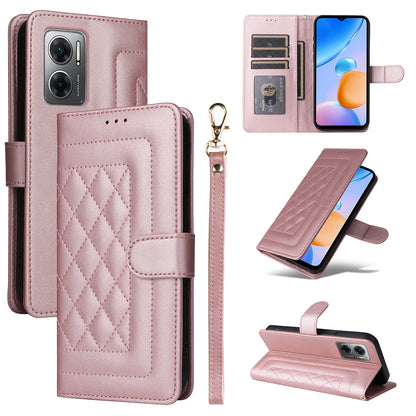 Xiaomi Redmi 10 5G Diamond Lattice Leather Flip Phone Case - Durable and Convenient Holder with Precision Cutouts