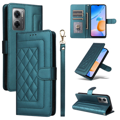 Xiaomi Redmi 10 5G Diamond Lattice Leather Flip Phone Case - Durable and Convenient Holder with Precision Cutouts
