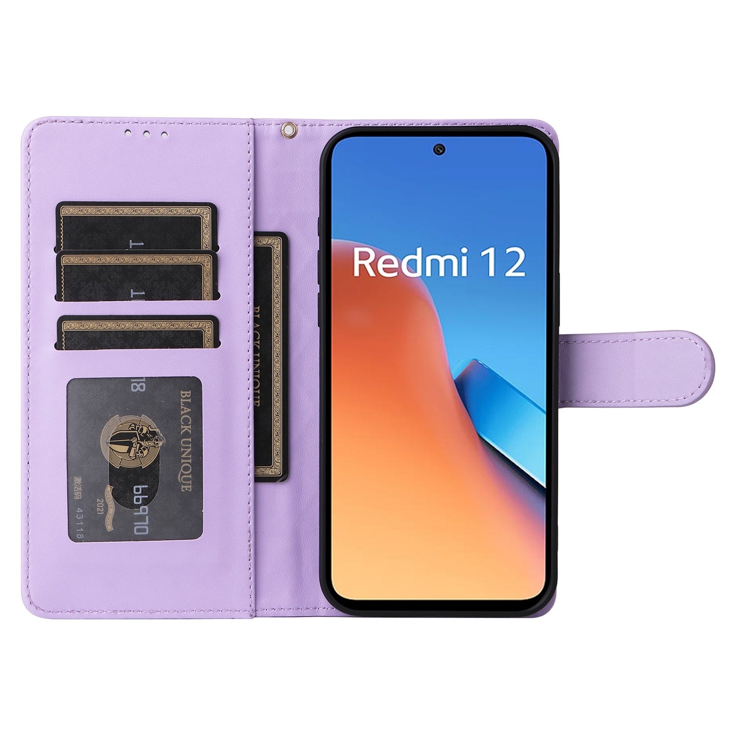 Xiaomi Redmi 12 4G Diamond Lattice Leather Flip Phone Case - Durable and Convenient Holder with Precision Cutouts