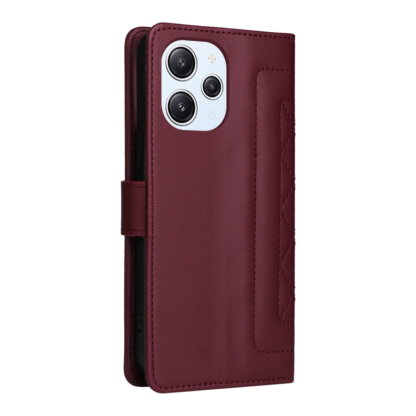 Xiaomi Redmi 12 4G Diamond Lattice Leather Flip Phone Case - Durable and Convenient Holder with Precision Cutouts