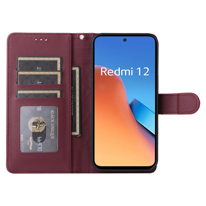 Xiaomi Redmi 12 4G Diamond Lattice Leather Flip Phone Case - Durable and Convenient Holder with Precision Cutouts