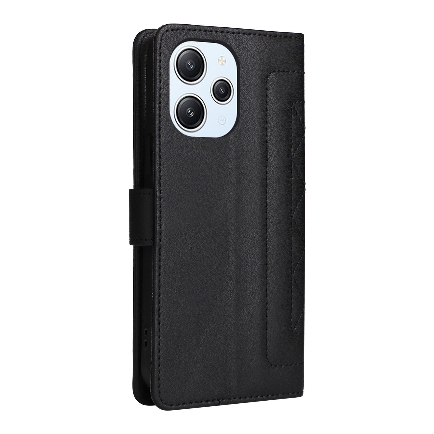 Xiaomi Redmi 12 4G Diamond Lattice Leather Flip Phone Case - Durable and Convenient Holder with Precision Cutouts