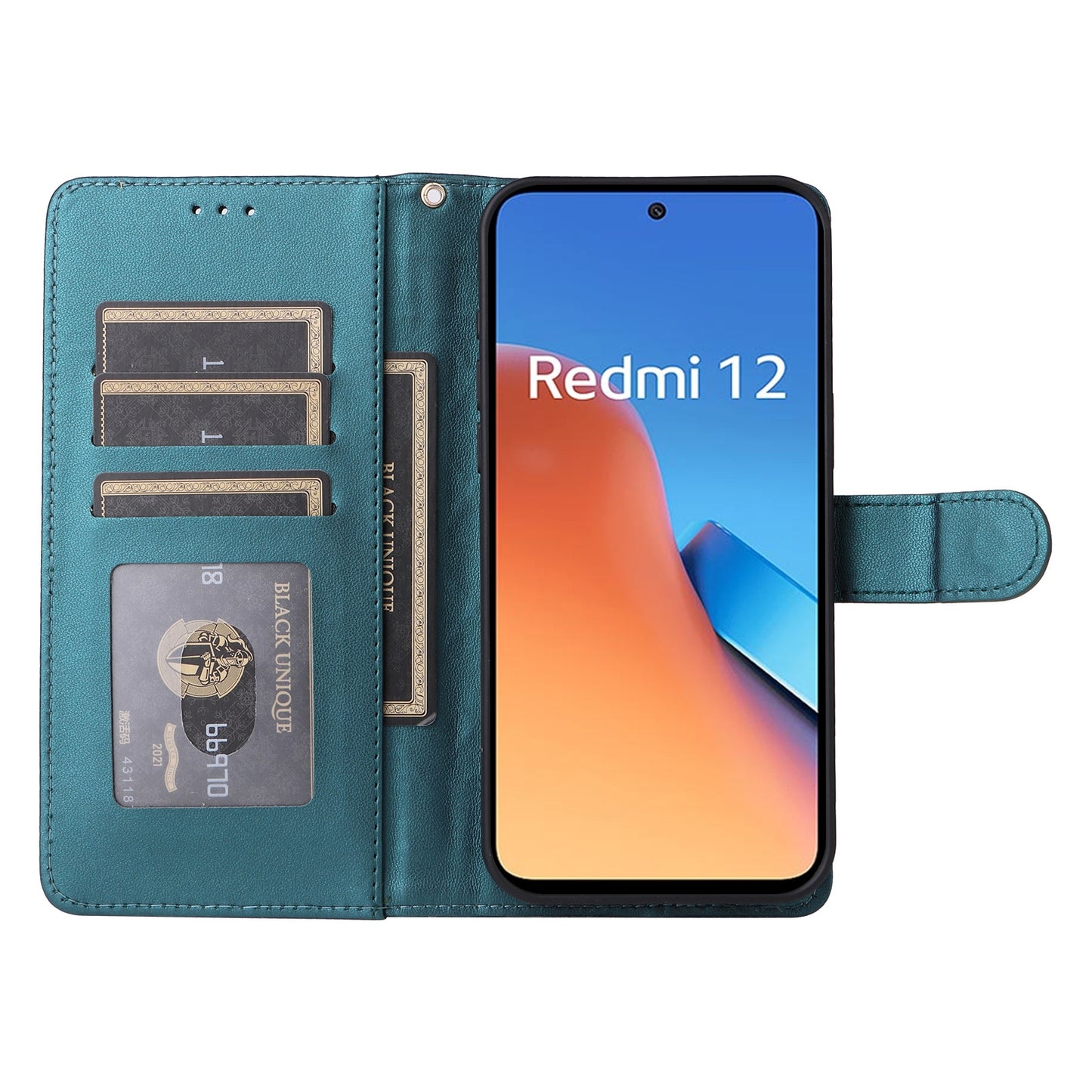 Xiaomi Redmi 12 4G Diamond Lattice Leather Flip Phone Case - Durable and Convenient Holder with Precision Cutouts