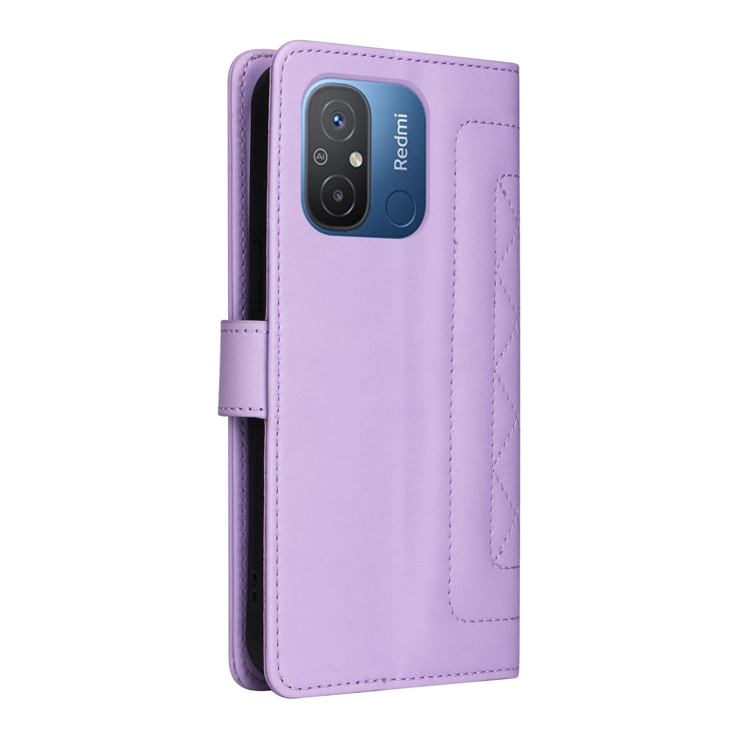 Xiaomi Redmi 12C Diamond Lattice Leather Flip Phone Case - Durable and Convenient Holder with Precision Cutouts
