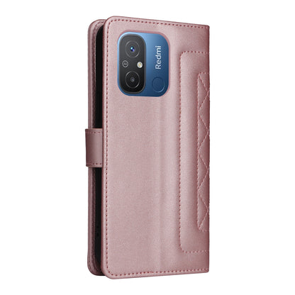 Xiaomi Redmi 12C Diamond Lattice Leather Flip Phone Case - Durable and Convenient Holder with Precision Cutouts