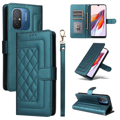 Xiaomi Redmi 12C Diamond Lattice Leather Flip Phone Case - Durable and Convenient Holder with Precision Cutouts