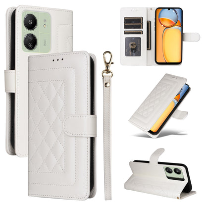Xiaomi Redmi 13C Diamond Lattice Leather Flip Phone Case - Durable and Convenient Holder with Precision Cutouts