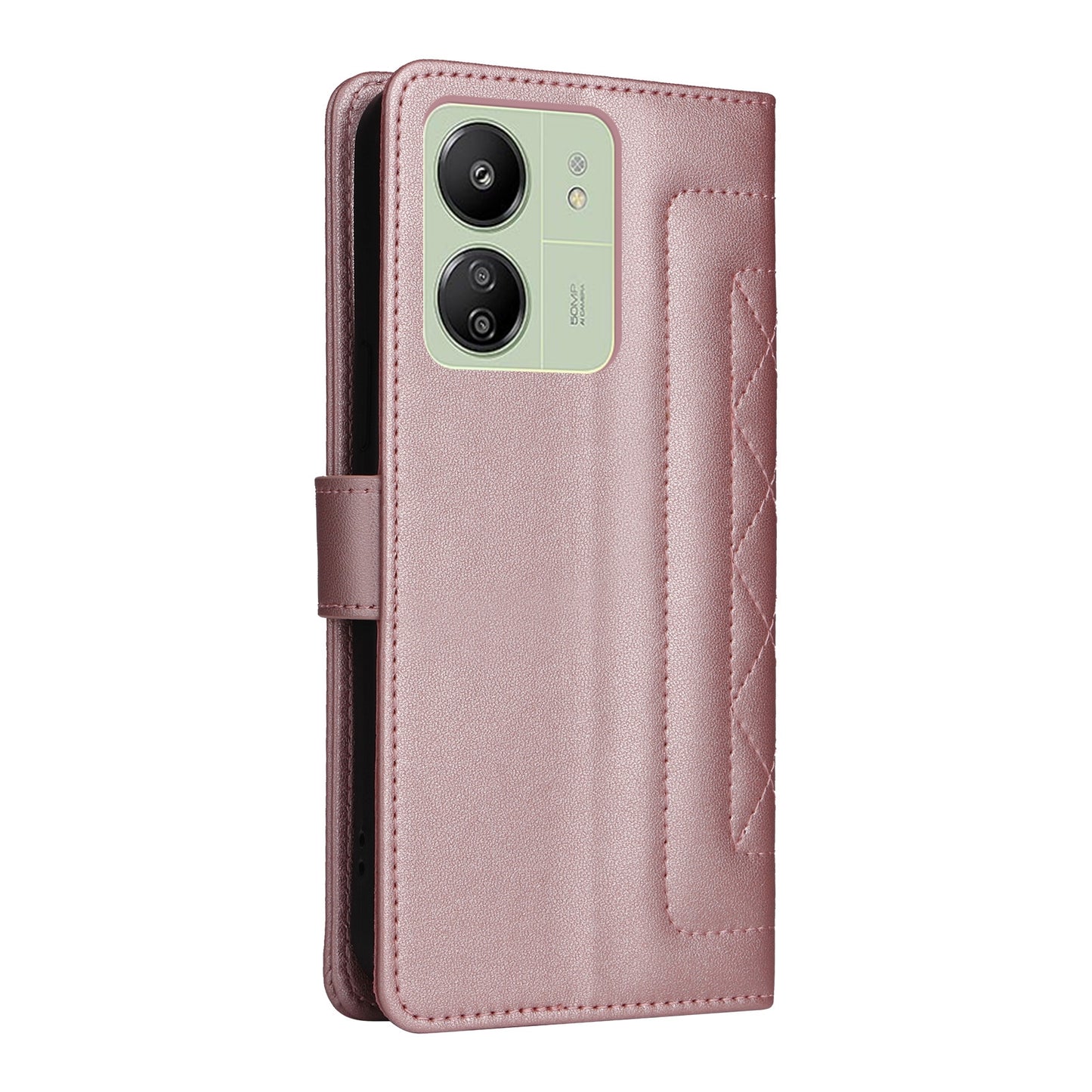 Xiaomi Redmi 13C Diamond Lattice Leather Flip Phone Case - Durable and Convenient Holder with Precision Cutouts