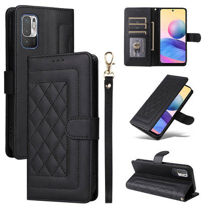 Xiaomi Redmi Note 10 5G Diamond Lattice Leather Flip Phone Case - Durable and Convenient Holder with Precision Cutouts