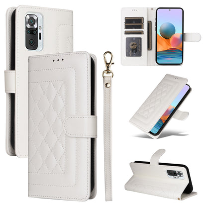 Xiaomi Redmi Note 10 Pro Diamond Lattice Leather Flip Phone Case - Durable and Convenient Holder with Precision Cutouts