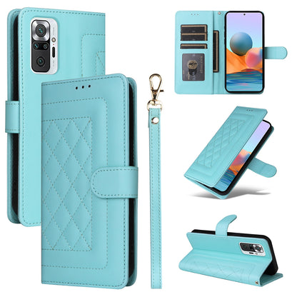 Xiaomi Redmi Note 10 Pro Diamond Lattice Leather Flip Phone Case - Durable and Convenient Holder with Precision Cutouts