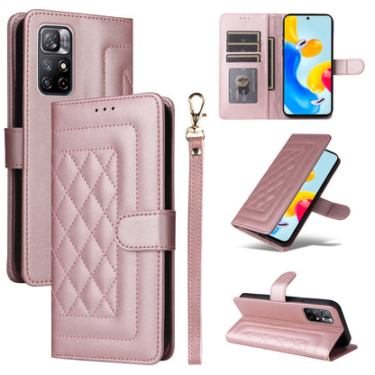 Xiaomi Redmi Note 11 5G Diamond Lattice Leather Flip Phone Case - Durable and Convenient Holder with Precision Cutouts