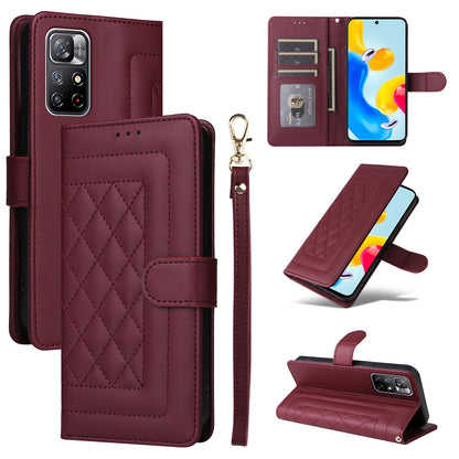 Xiaomi Redmi Note 11 5G Diamond Lattice Leather Flip Phone Case - Durable and Convenient Holder with Precision Cutouts