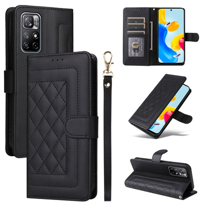 Xiaomi Redmi Note 11 5G Diamond Lattice Leather Flip Phone Case - Durable and Convenient Holder with Precision Cutouts