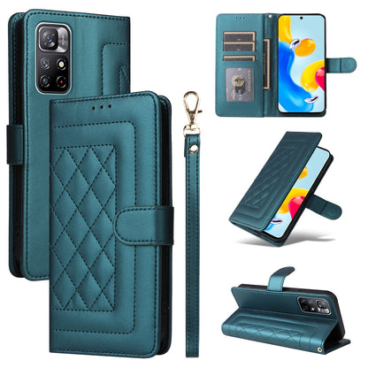 Xiaomi Redmi Note 11 5G Diamond Lattice Leather Flip Phone Case - Durable and Convenient Holder with Precision Cutouts